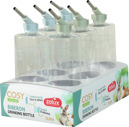 ZOLUX Poidełko dla gryzonia z miarką COSY 1000ml niebieskie/zielone