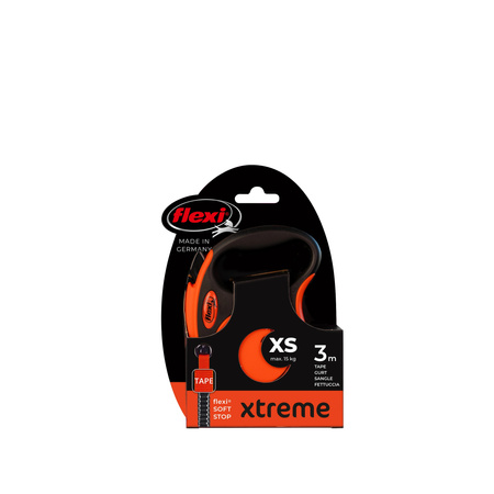 FLEXI Smycz automatyczna dla psa XTREME XS taśma 3 m kol. pomarańczowy