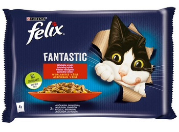 Felix Fantastic Wybór Mięs (królik+jagnięcina) w galaretce saszetki 4x85g