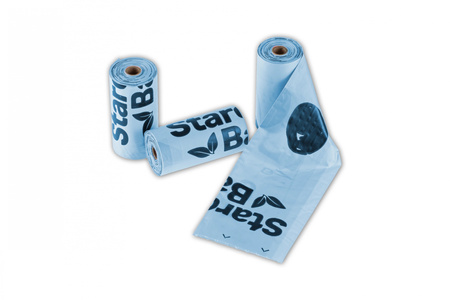 STARCHBAG Kompostowalne BIOworki na odchody 63 rolki x 15szt, kol. błękit