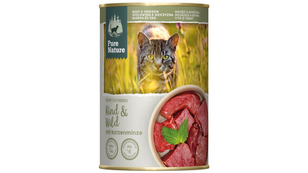 PURE NATURE CAT Rind Wild - wołowina z dziczyzną i kocimiętką dla dorosłych kotów 400g