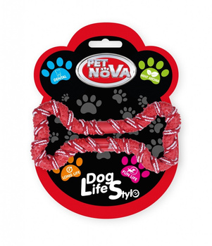 PET NOVA TPR ROPEBONE RED 20cm       /10