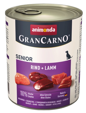 Animonda GranCarno Original Senior Rind Lamm Wołowina + Jagnięcina puszka 800g