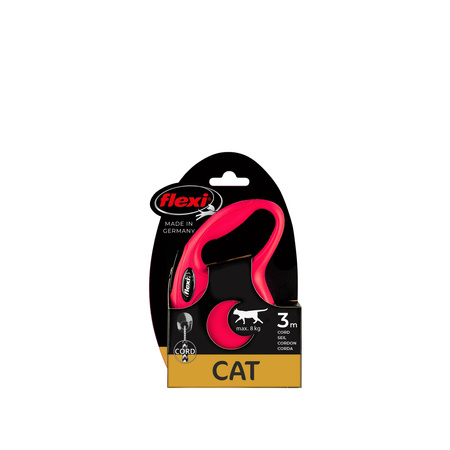 FLEXI Smycz automatyczna dla kota NEW CLASSIC CAT XS linka 3 m czerwona