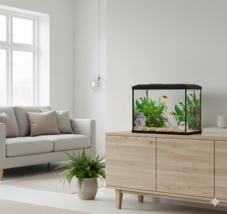 ZOLUX Akwarium INITIO 40 z filtrem kaskadowym 30 i LED 24L czarne + GRATIS 854250+352166+352189+352213+352216