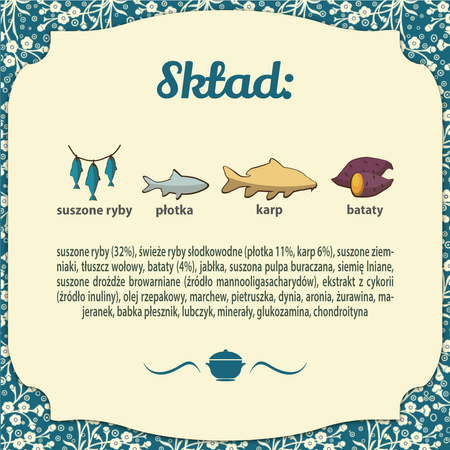 Karma sucha dla psa FOLK Junior ML Delikatny posiłek dla malucha ze słodkowodnymi rybami 1,6 kg