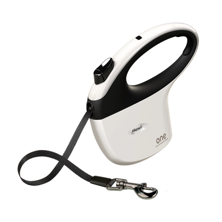 FLEXI Smycz automatyczna dla psa ONE taśma 5 m kol.biały