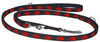 CHABA Smycz taśma regulowana 25 czarna w czerwone łapki