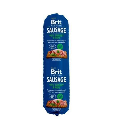 BRIT PREMIUM SAUSAGE 800g TURKEY&PEAS /12